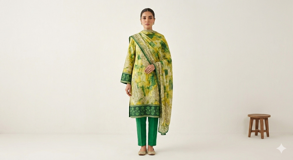 Dye-Floral Printed Design Unstitched