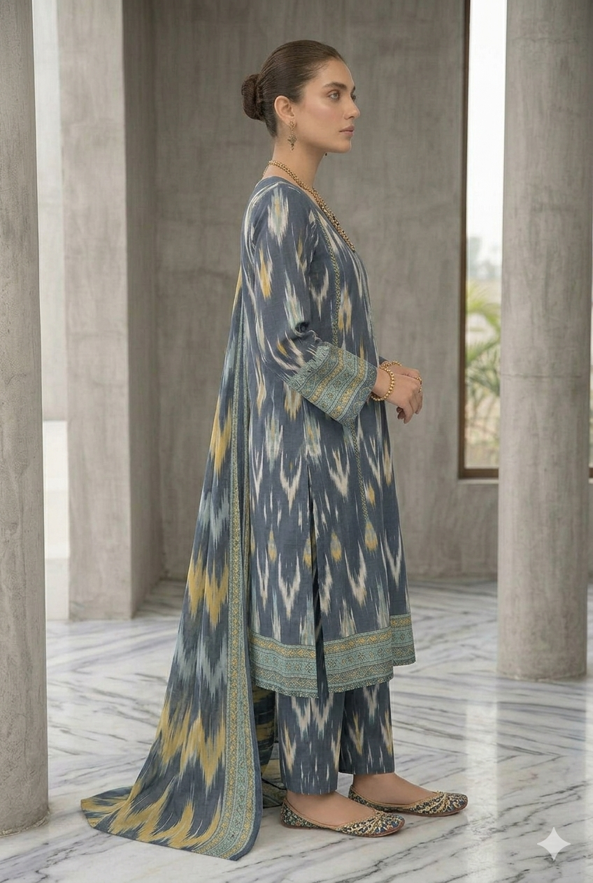 Sea Waves LAWN - Unstitched