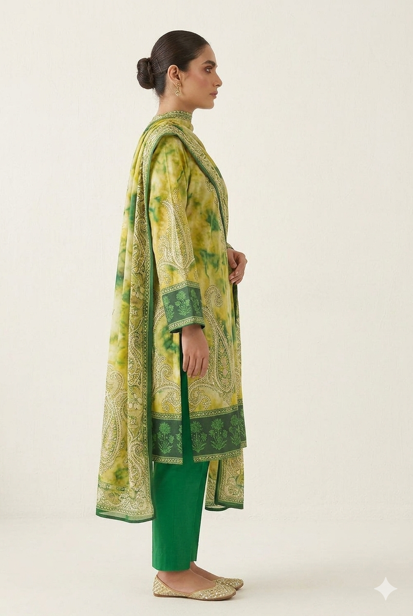 Dye-Floral Printed Design Unstitched